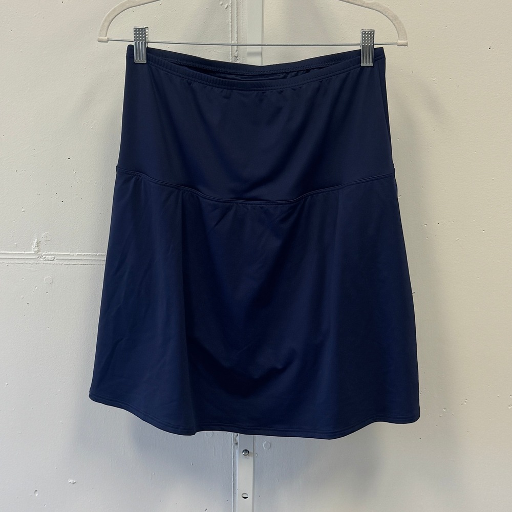 Lands' End Navy Blue Swim Skirt with Built-in Brief Size 14 522880